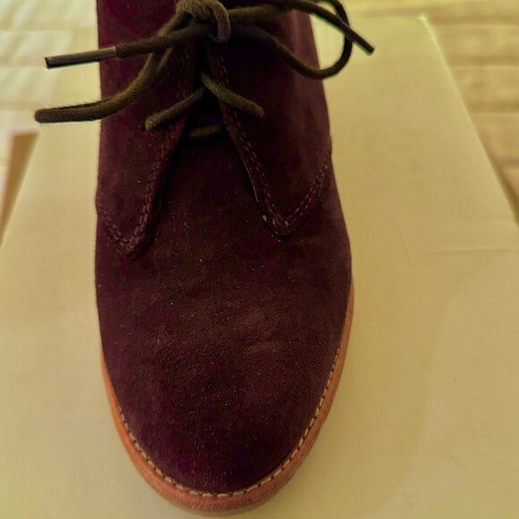 Coach Cassy Brown Suede Wedge Heel Lace Up Bootie, 8.5M, EUC - Picture 12 of 12